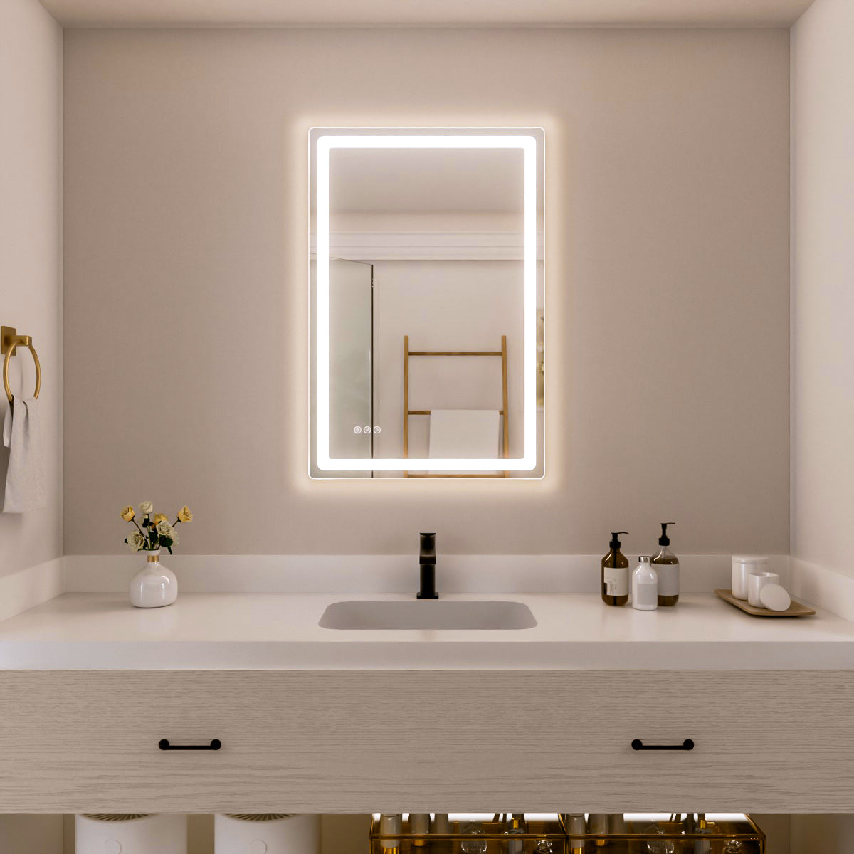 Nivorix NRMU Series Rectangular Frameless LED Wall Bathroom Vanity Mirror with Sleek Silver Finish 24 in. W x 36 in. H 1_21a146a4-dea9-4618-b563-4d0e35be7417