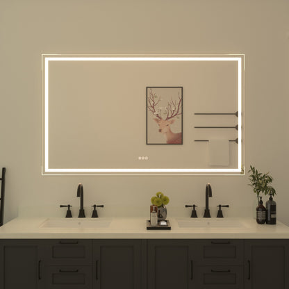 Niveal LMT Series Rectangular Frameless LED Wall Bathroom Vanity Mirror