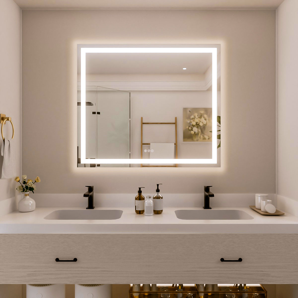 Nivorix NRPL Series Rectangular Frameless LED Wall Bathroom Vanity Mirror with Sleek Silver Finish 42 in. W x 36 in. H 1_2b8afa6b-146a-46ce-8641-79200a1428a8