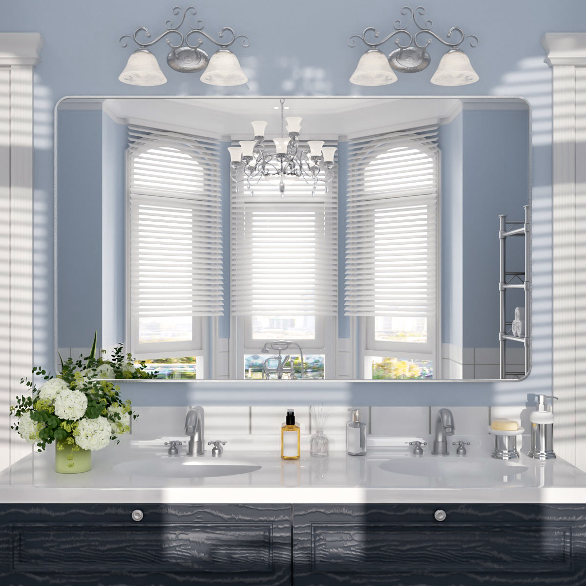 Nivorix NRSM Series Tempered Glass Brushed Nickel Rectangular Framed Wall Bathroom Vanity Mirror Gun Grey 60 in. W x 36 in. H 1_2dab871d-023d-47ea-b4fe-10e34de020aa