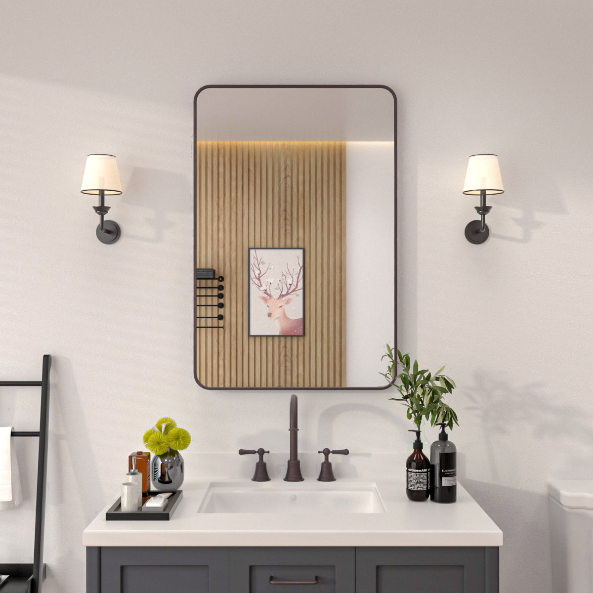 Niveal SM Series Rectangular Framed Wall Bathroom Vanity Mirror