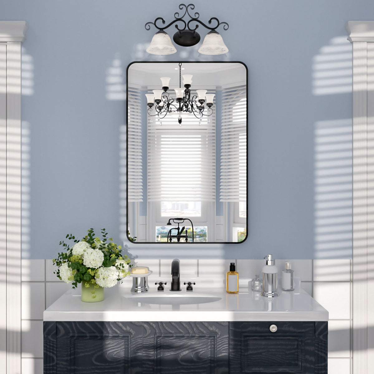Nivorix NRSM Series Tempered Glass Brushed Nickel Rectangular Framed Wall Bathroom Vanity Mirror Matte Black 24 in. W x 36 in. H 1_3af52119-d946-4372-9cd8-41a284f51a17