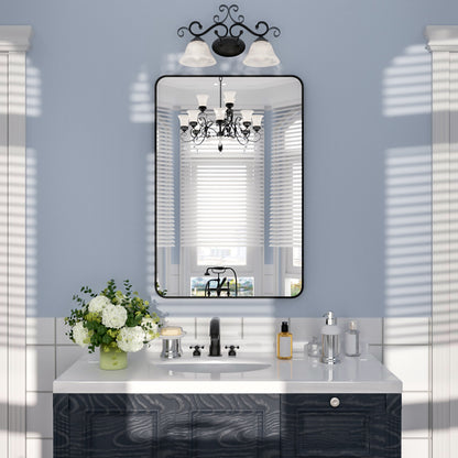 Nivorix NRSM Series Tempered Glass Brushed Nickel Rectangular Framed Wall Bathroom Vanity Mirror Matte Black 24 in. W x 36 in. H 1_3af52119-d946-4372-9cd8-41a284f51a17