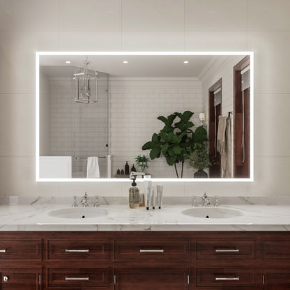 Niveal LMC Series Rectangular Frameless LED Wall Bathroom Vanity Mirror in Silver