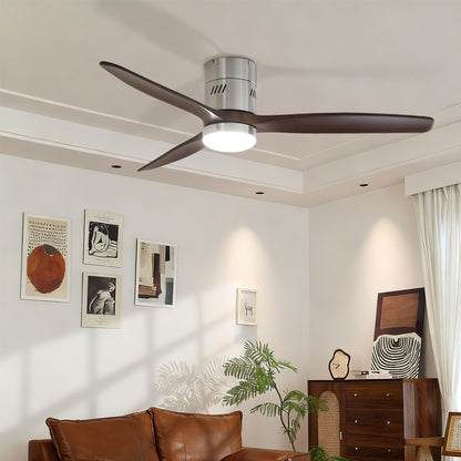 Taimei Ryme 52 in. Flush Mount Standard Ceiling Fan with Integrated LED with Remote Included DC Motor Brushed Nickel & Dark Walnut 1_42dbe49b-c29f-4a0d-a9d7-998c674545ba