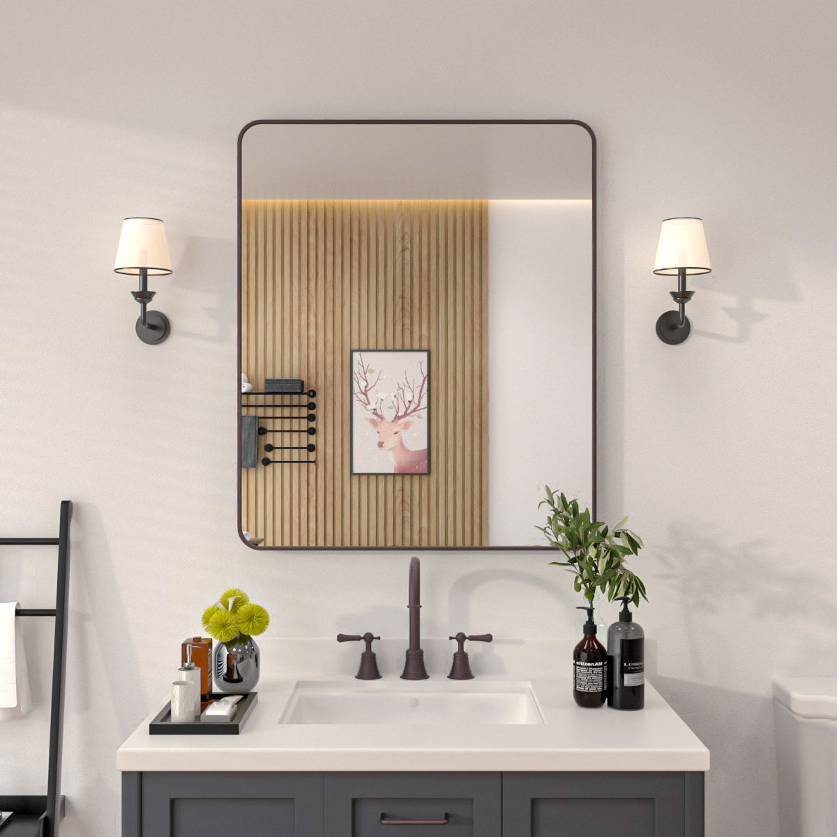 Niveal SM Series Rectangular Framed Wall Bathroom Vanity Mirror