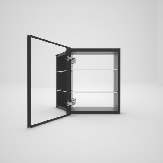 VERGE 16 in. x 20 in. Frameless Recessed or Surface-Mount Beveled Single Mirror Bathroom Medicine Cabinet Matte Black 1_4c8533a3-5f6a-4d55-98e2-8d40fff2f0d8