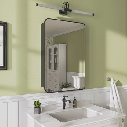 Niveal FMC Series Rectangular Aluminum Recessed/Surface Mount Framed Medicine Cabinet with Mirror