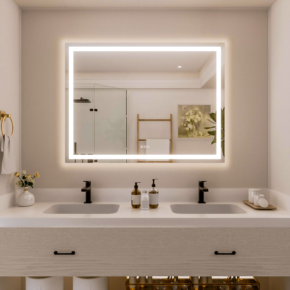 Nivorix NRPL Series Rectangular Frameless LED Wall Bathroom Vanity Mirror with Sleek Silver Finish 48 in. W x 36 in. H 1_54b5aa28-8d0e-4c02-a390-b9ec753941bf