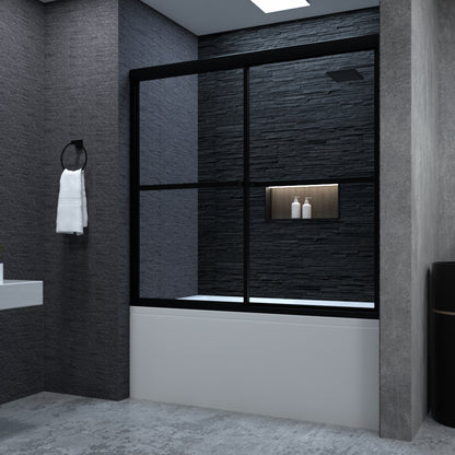 Niveal Alvin 59 in. W x 56 in. H Sliding Framed Tub Door Matte Black 1_580e9aa0-87a4-4d50-a1f7-f1d160a0d3cd