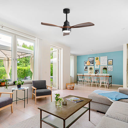 Taimei Auris 48 in. Downrod Standard Ceiling Fan with Integrated LED with Remote Included 3-Reversible Blades