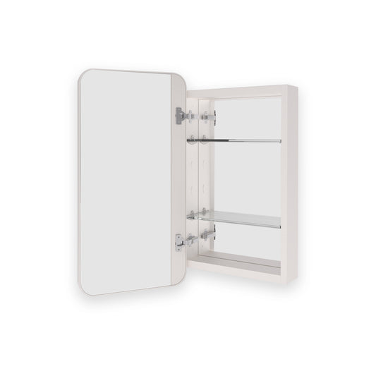 TaiMei Multiple Sizes Framed Recessed or Surface-Mount Rectangular Brushed Nickel Aluminum Medicine Cabinet with Mirror