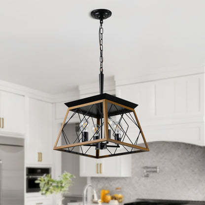 Taimei Vesper 16 in. 4-Light & Rustica 5-Light Farmhouse Industrial Chandelier Light Walnut 16 inch 1_608828e9-ac7d-45f8-9d21-fb417018efbf