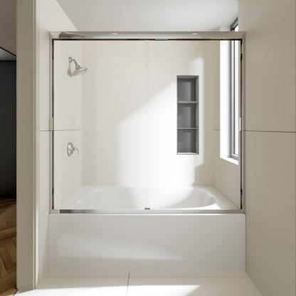 Nivorix Apex 60 in. W x 56 in. H Sliding Semi-Frameless Tub Door with Clear Glass Chrome 1_62419238-905e-4c10-a73f-d5735855adf3