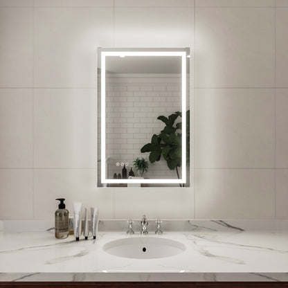 Niveal LMD Series Rectangular Frameless LED Wall Bathroom Vanity Mirror in Silver
