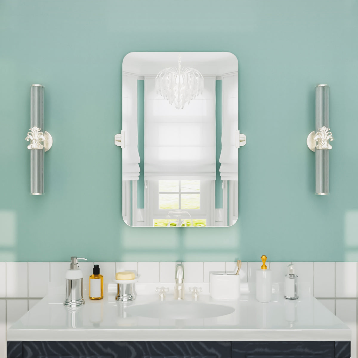 Nivorix NRKT Series Rectangular Framed Tilt Wall Bathroom Vanity Mirror Brushed Nickel 20 in. W x 30 in. H 1_6ce054c4-d5ee-499c-b465-e0c8aff2a863