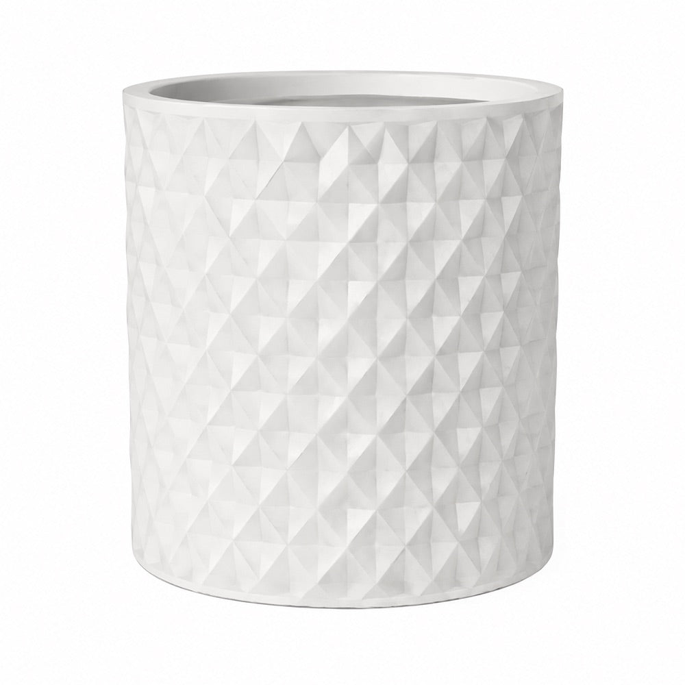 Vale 15.75 in. Outdoor Lightweight Concrete Planter with Natural Stone Finish White