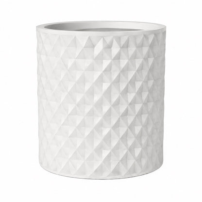 Vale 15.75 in. Outdoor Lightweight Concrete Planter with Natural Stone Finish White