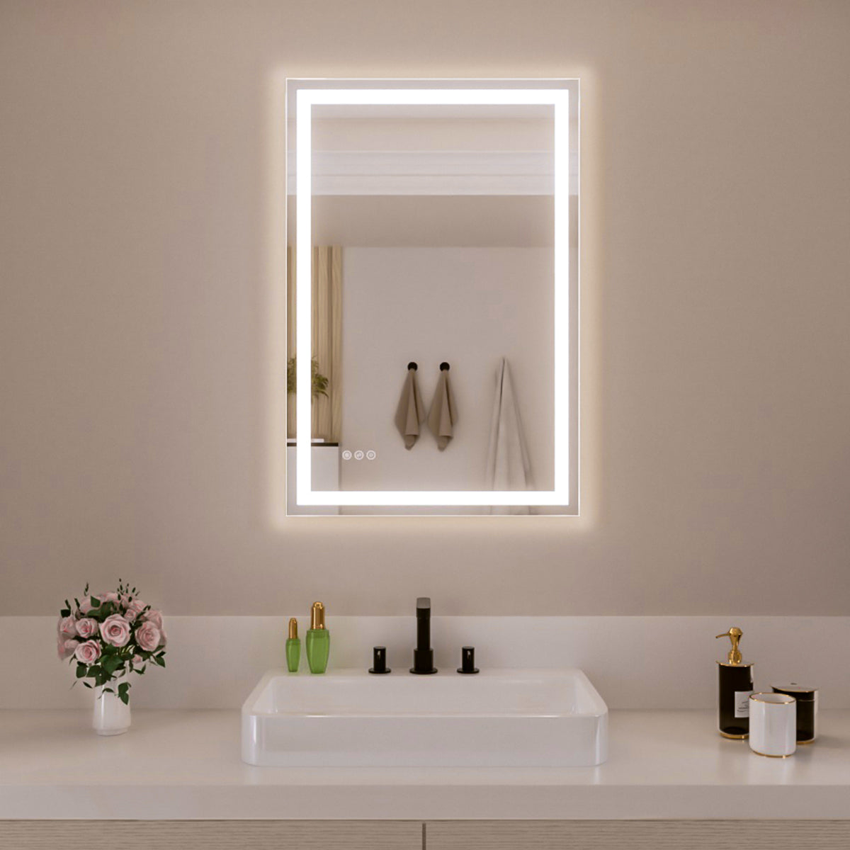 Nivorix NRMV Series Rectangular Frameless LED Wall Bathroom Vanity Mirror with Sleek Silver Finish 24 in. W x 36 in. H 1_7622302d-aadc-41c0-bcaf-463b45a91d5a