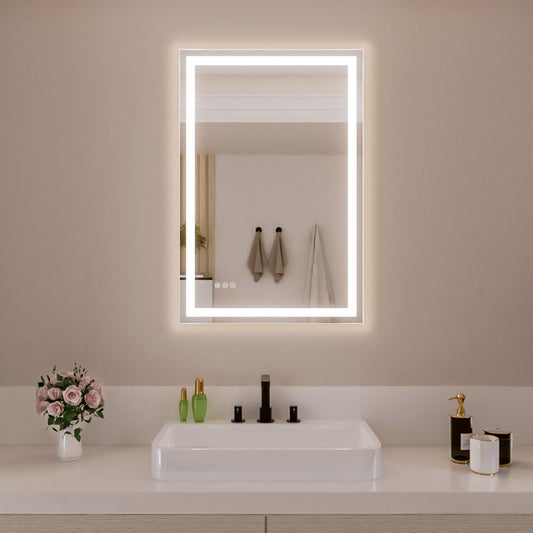 Nivorix NRMV Series Rectangular Frameless LED Wall Bathroom Vanity Mirror with Sleek Silver Finish 24 in. W x 36 in. H 1_7622302d-aadc-41c0-bcaf-463b45a91d5a