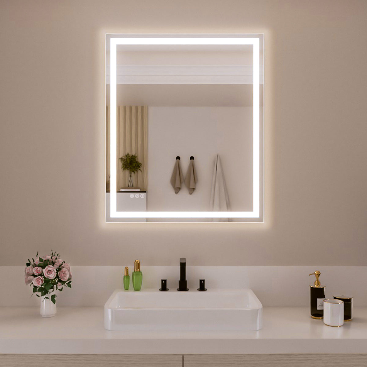 Nivorix NRMV Series Rectangular Frameless LED Wall Bathroom Vanity Mirror with Sleek Silver Finish 30 in. W x 36 in. H 1_767c4327-ac83-41f5-bdef-adb7ae9b6264