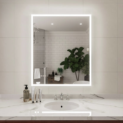 Niveal LMC Series Rectangular Frameless LED Wall Bathroom Vanity Mirror in Silver