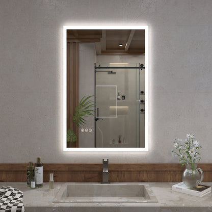 Musci Rectangular Frameless LED Wall Bathroom Vanity Mirror