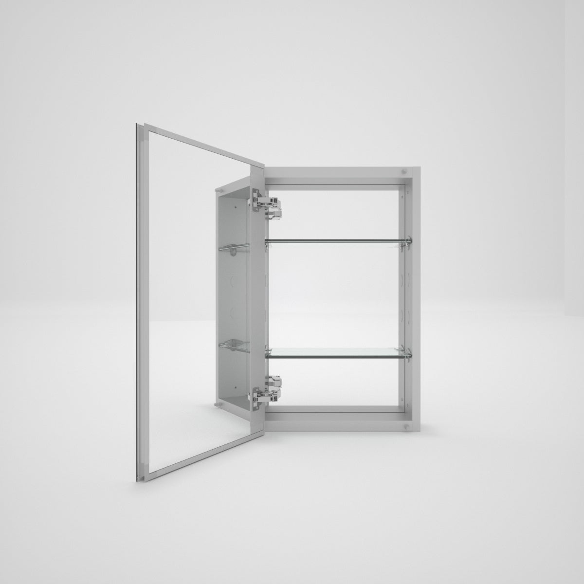 LuminaCare 15 in. W x 24 in. H Rectangular Aluminum Medicine Cabinet with Mirror