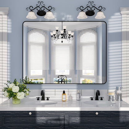 Nivorix NRSM Series Tempered Glass Brushed Nickel Rectangular Framed Wall Bathroom Vanity Mirror Matte Black 48 in. W x 36 in. H 1_87be145e-9665-4f23-ad96-919a6377d7a0