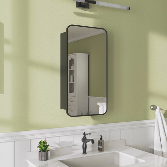 Niveal FMC Series Rectangular Aluminum Recessed/Surface Mount Framed Medicine Cabinet with Mirror
