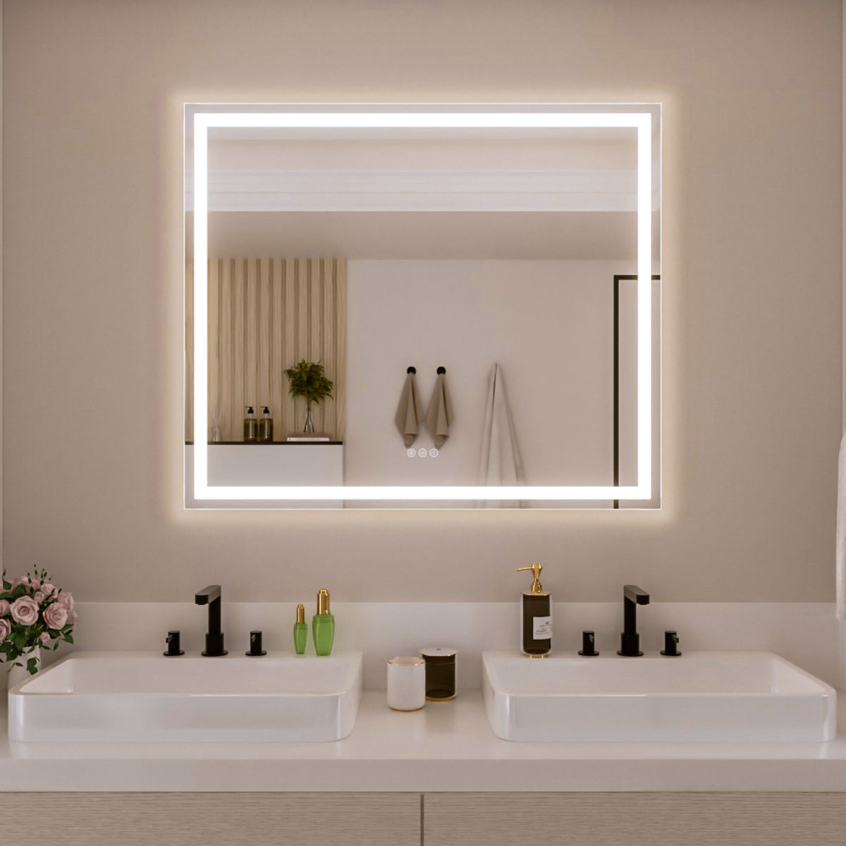 Nivorix NRMV Series Rectangular Frameless LED Wall Bathroom Vanity Mirror with Sleek Silver Finish 42 in. W x 36 in. H 1_922a4657-d583-4588-8501-0e5c9dfa0c45