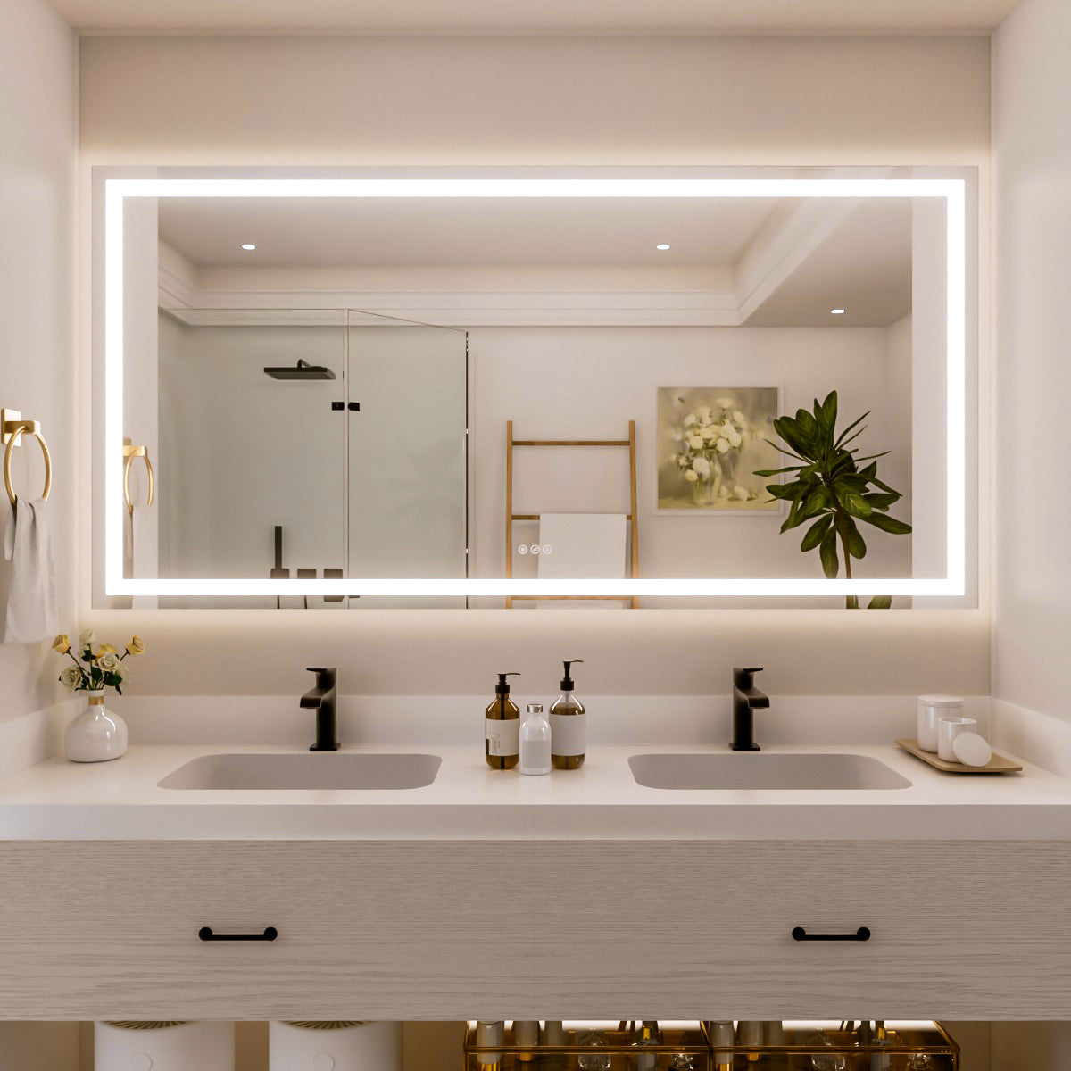 Nivorix NRPL Series Rectangular Frameless LED Wall Bathroom Vanity Mirror with Sleek Silver Finish 72 in. W x 36 in. H 1_926b4cbb-4d40-4110-a5b3-a25aeeac4311