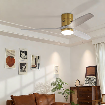 Taimei Ryme 52 in. Flush Mount Standard Ceiling Fan with Integrated LED with Remote Included DC Motor Gold & White 1_93eaec82-3b8a-486a-9aee-430c0adff62e