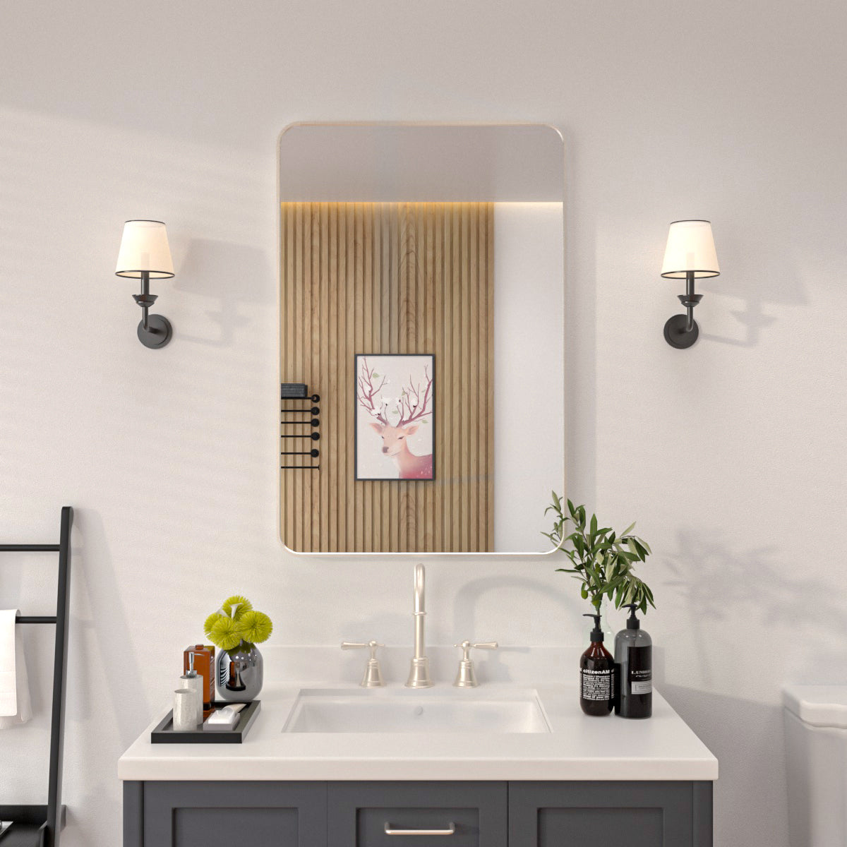 Niveal SM Series Rectangular Framed Wall Bathroom Vanity Mirror
