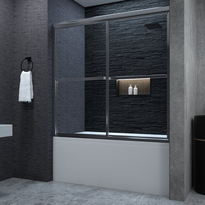 Niveal Alvin 59 in. W x 56 in. H Sliding Framed Tub Door Chrome 1_a55a4d8c-b45d-4a0d-b4ab-c4d6372ff053