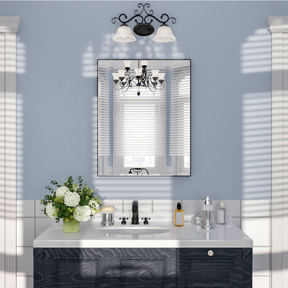 Nivorix NRZL Series Rectangular Framed Wall Bathroom Vanity Mirror in Brushed Nickel Matte Black 24 in. W x 30 in. H 1_a799f664-742b-4b08-92ca-70d21d4b55f1