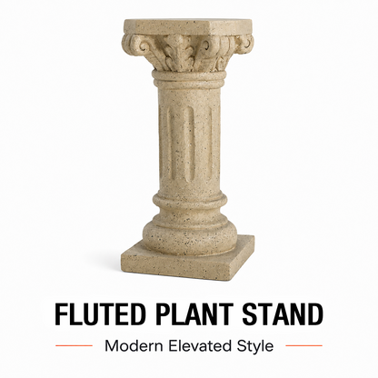 Fern 26.25 in. Tall Sand Magnesium Oxide Pedestal Plant Stand