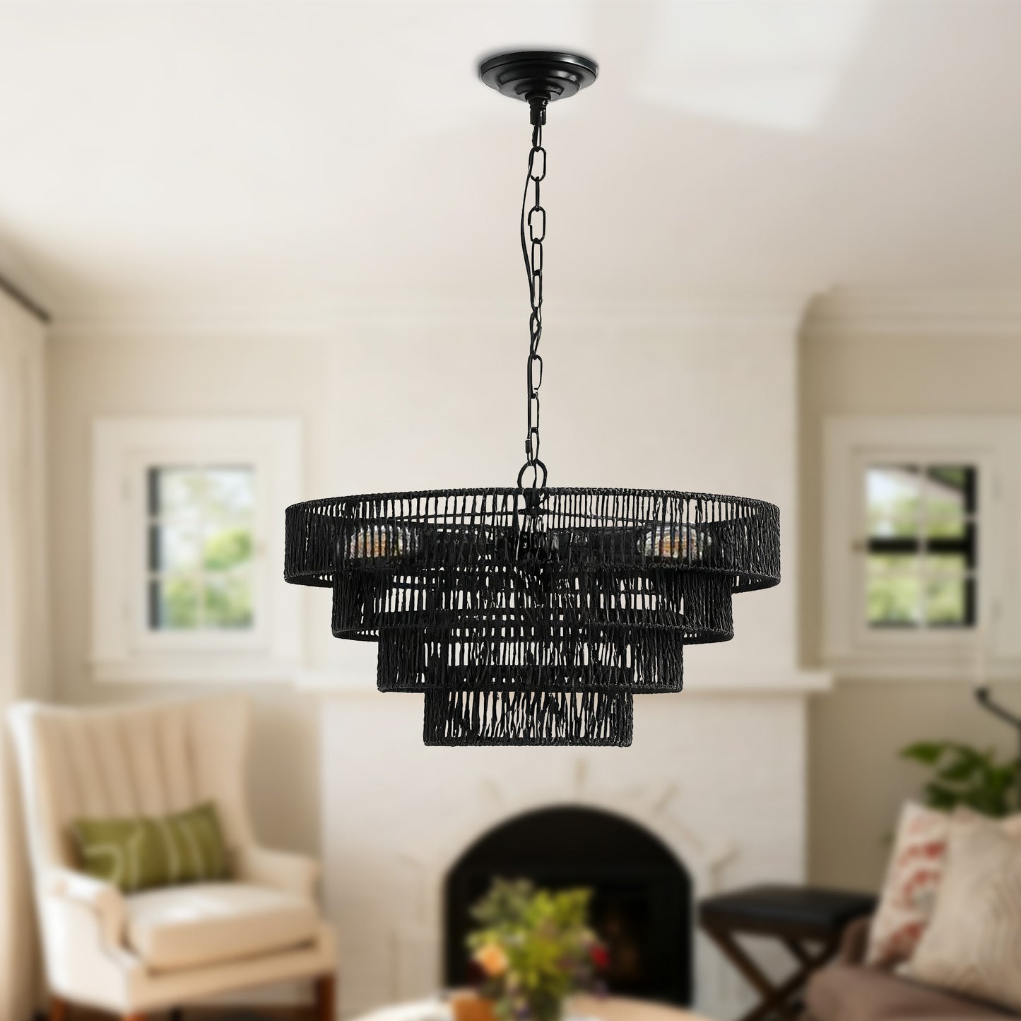 Taimei Vitra E12 Hemp Rope Boho Pendant Chandelier Black Iron 20 inch 1_ae0885f8-4242-4d80-863e-18757182a60b