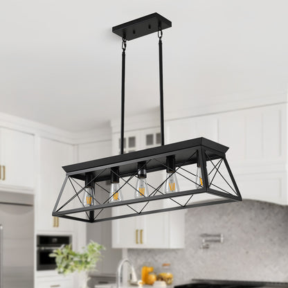 Taimei Vesper 16 in. 4-Light & Rustica 5-Light Farmhouse Industrial Chandelier Light Black 32 inch 1_bb43ff73-38b8-44e7-9e16-0487dbfcd8f9