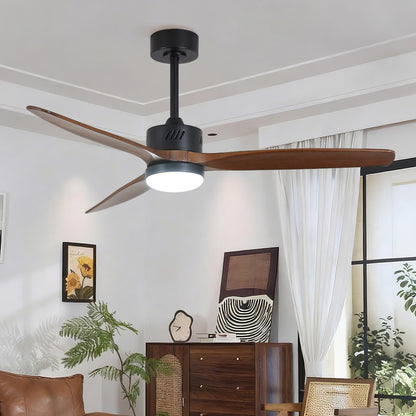 Taimei Glio 52 in. Downrod Standard Ceiling Fan with Integrated LED with Remote Included DC Motor Reversible Matte Black & Walnut 1_bbd8f046-98e7-4182-aec0-2556261ed233