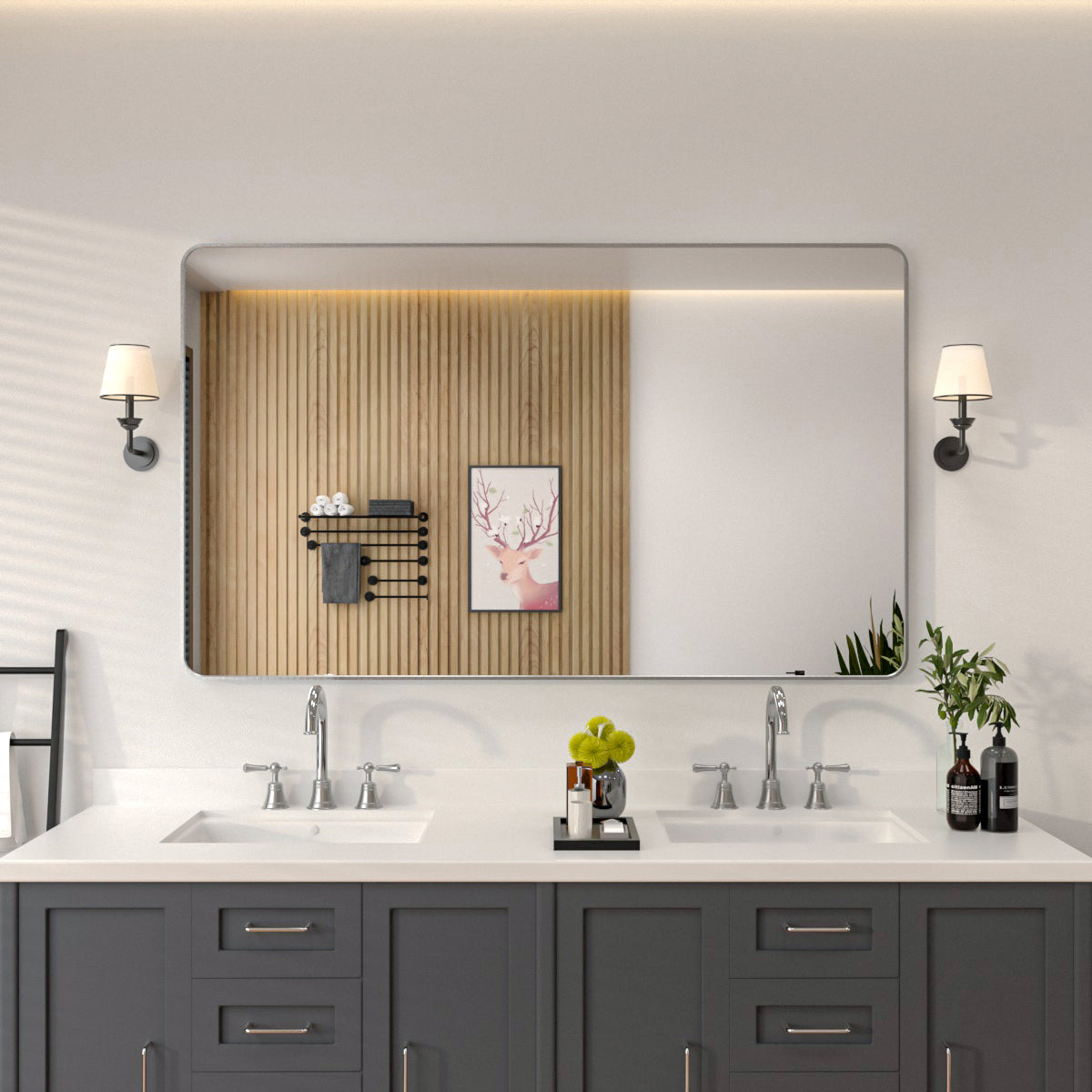 Niveal SM Series Rectangular Framed Wall Bathroom Vanity Mirror