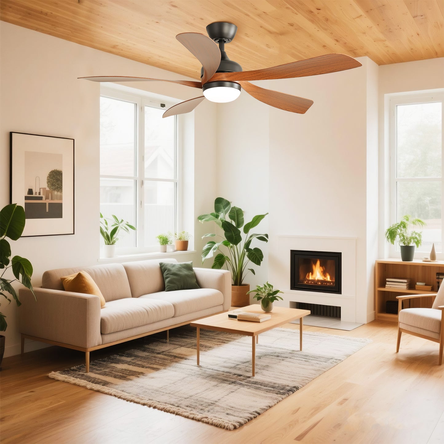 Taimei Sleek 52 in. Ceiling Fan - 5 Precision ABS Blades with Soft LED Light and Whisper-Quiet 6-Speed Remote Control 1_c16f92a7-5029-439a-99e3-f648da4ad0cd