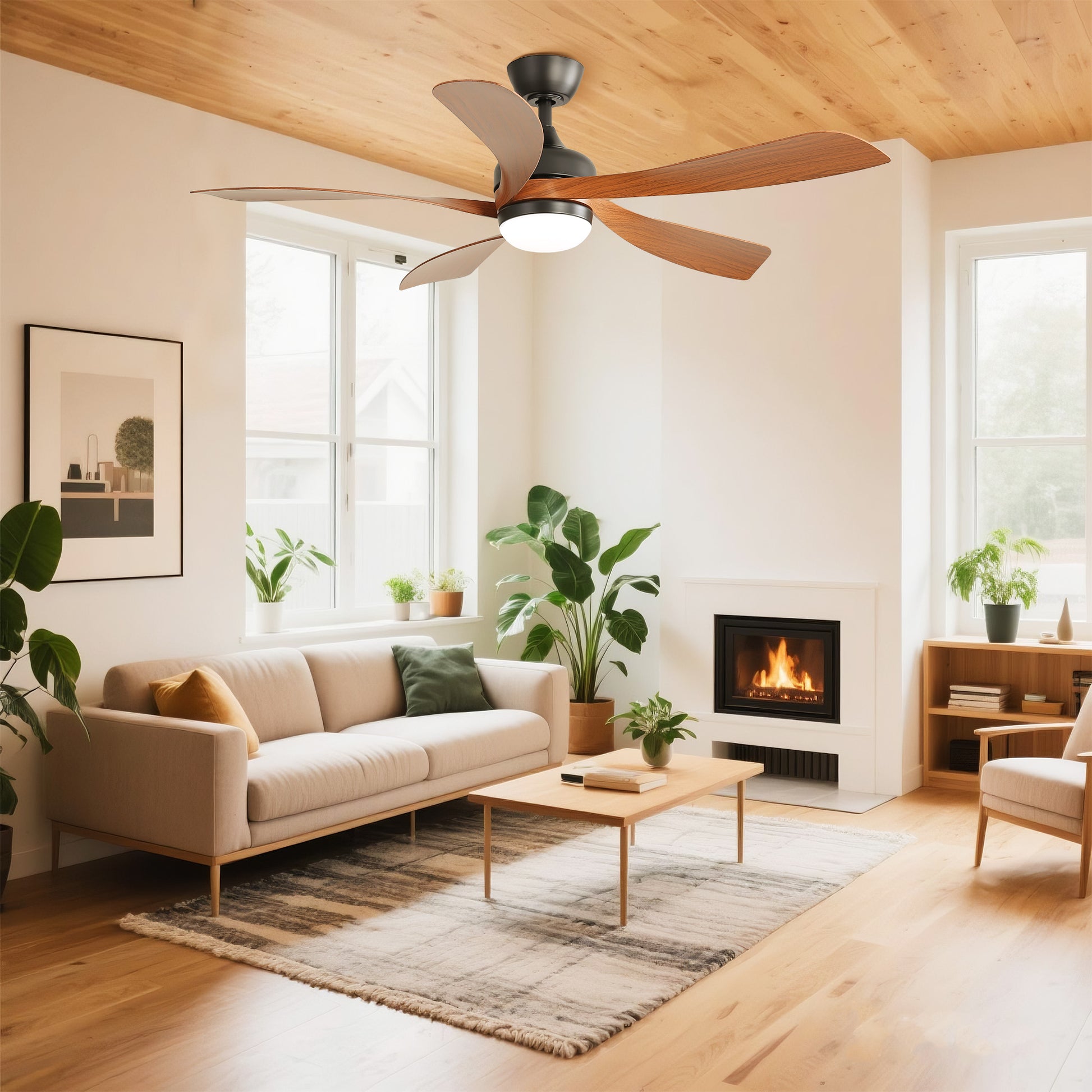 Taimei Sleek 52 in. Ceiling Fan - 5 Precision ABS Blades with Soft LED Light and Whisper-Quiet 6-Speed Remote Control 1_c16f92a7-5029-439a-99e3-f648da4ad0cd