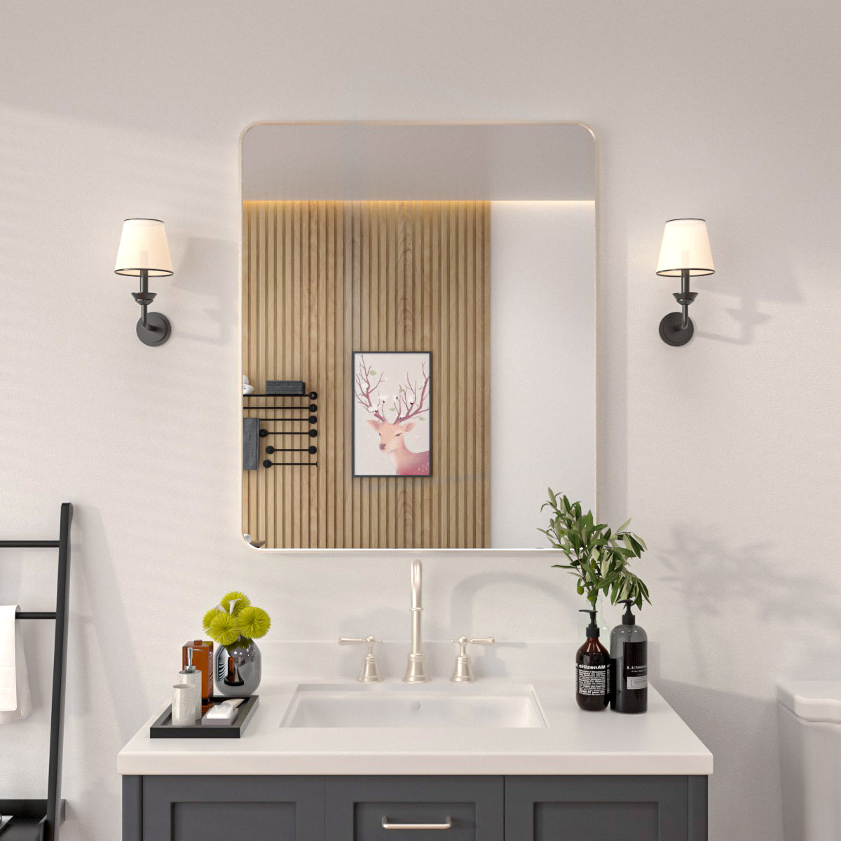 Niveal SM Series Rectangular Framed Wall Bathroom Vanity Mirror