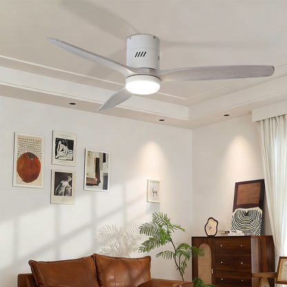 Taimei Ryme 52 in. Flush Mount Standard Ceiling Fan with Integrated LED with Remote Included DC Motor White & White 1_d7c1aeff-0cc7-41ec-ae89-111f83531541