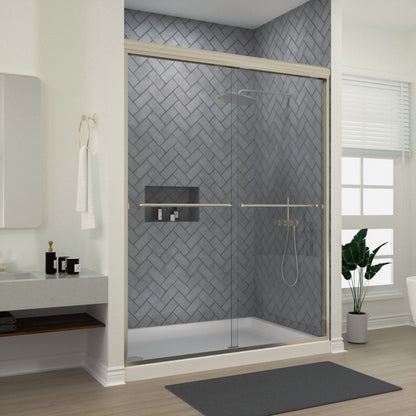 Niveal Bliss 60 in. W x 72 in. H Sliding Semi-Frameless Shower Door with Clear Glass
