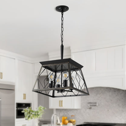Taimei Vesper 16 in. 4-Light & Rustica 5-Light Farmhouse Industrial Chandelier Light Antique Bronze 16 inch 1_e0b83267-a18c-4ed2-915d-a2d0f96b91df