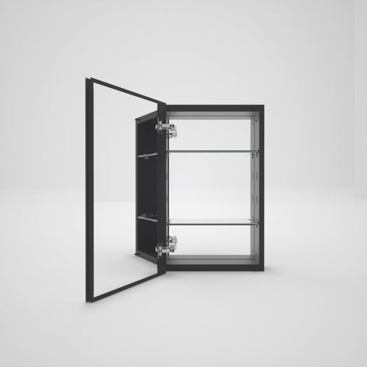 VERGE 15 in. x 24 in. Frameless Recessed or Surface-Mount Beveled Single Mirror Bathroom Medicine Cabinet Matte Black 1_e111d8f7-5e57-4859-a387-acafe29ffc9d