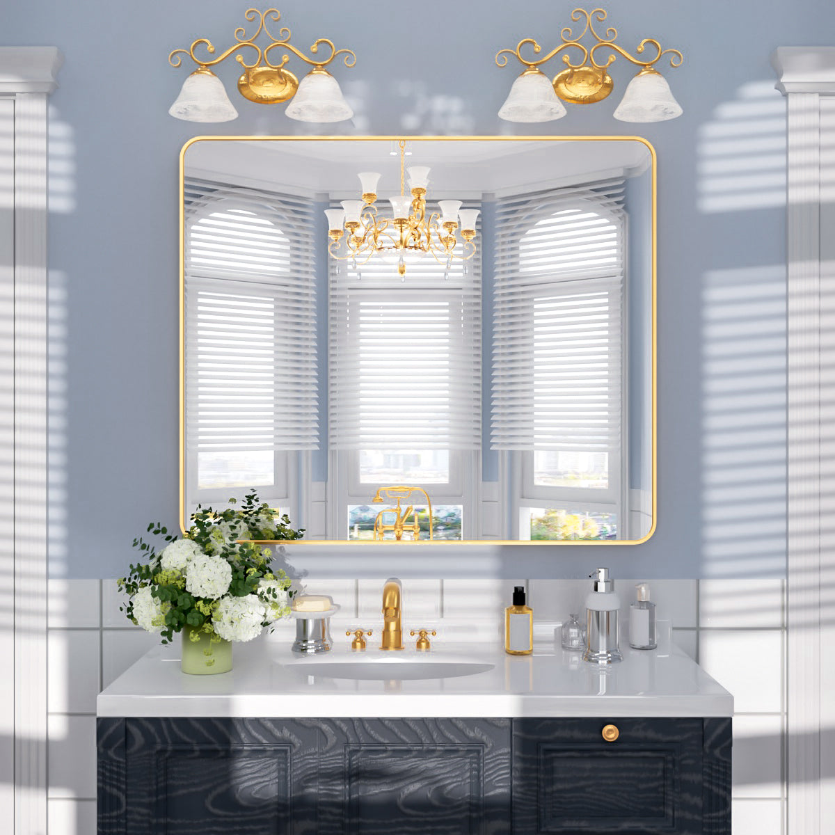 Nivorix NRSM Series Tempered Glass Brushed Nickel Rectangular Framed Wall Bathroom Vanity Mirror Brushed Gold 42 in. W x 36 in. H 1_e263285b-6f51-4e76-bb59-3af0c3450023