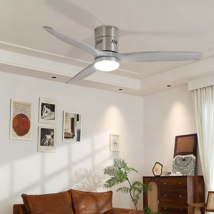 Taimei Ryme 52 in. Flush Mount Standard Ceiling Fan with Integrated LED with Remote Included DC Motor Brushed Nickel & White 1_f2f6f181-102f-42c1-b0eb-e32cdd771f4b